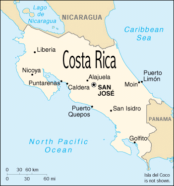 Map of Costa Rica